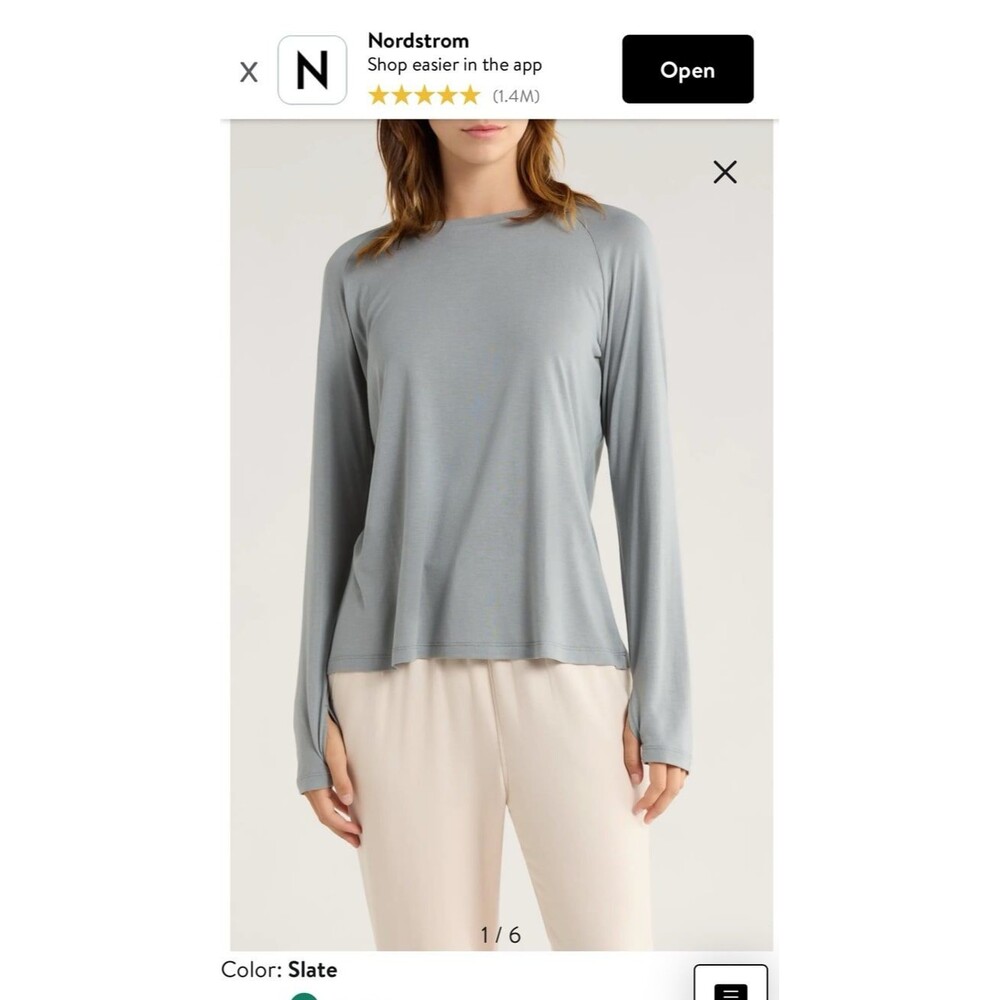 Fly free women’s size small S gray performance bamboo long sleeve t shirt